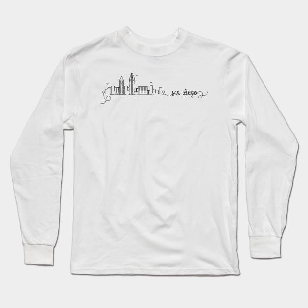 San Diego City Signature Long Sleeve T-Shirt by kursatunsal